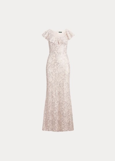 Vestido Ralph Lauren Sequin-Lace One-Shoulder Mulher 01783-PRFX